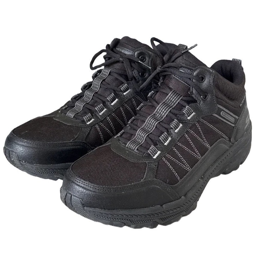 Skechers GoTrail Altitude 2.0 Mens 10.5 Black Waterproof Hiking Boots Outdoorw